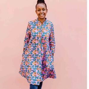 Zuri Fiddlesticks tunic dress African wax print kitenge sz XXS